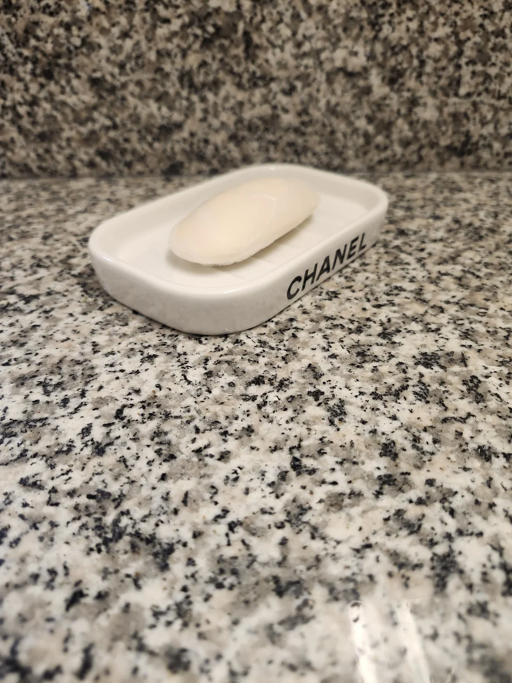 White Ceramic Soap Dish | Glossy Finish Vanity Piece - Picture 5 of 5